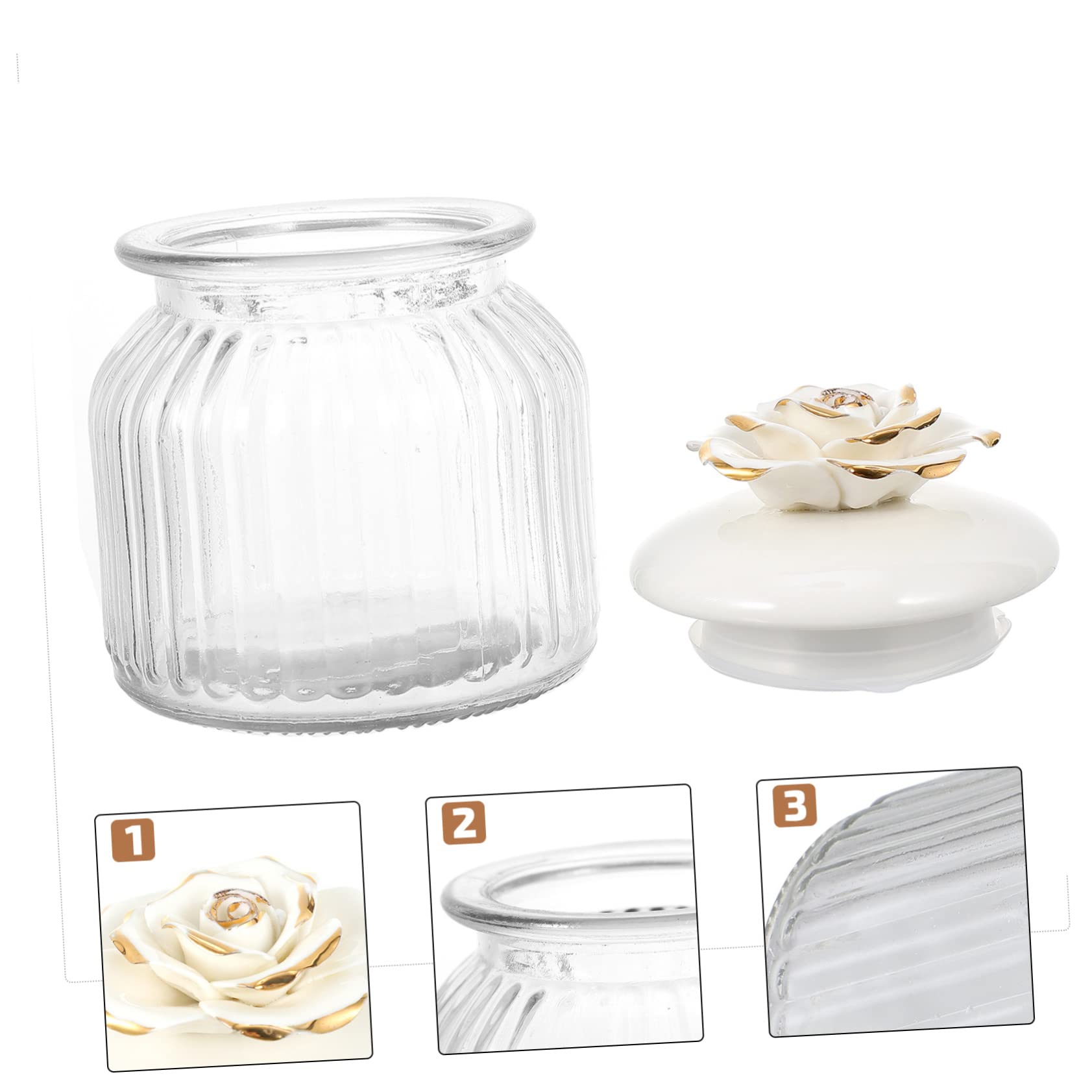 1pezzi Barattolo Ermetico Con Rosa Contenitore Per Alimenti e Decorazioni Per Cucina Trasparente Per Conservazione Sicura e