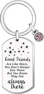 Friendship Keychain Gifts Good Friends are Like Stars Keyring Jewelry Best Friends Key Ring Silver