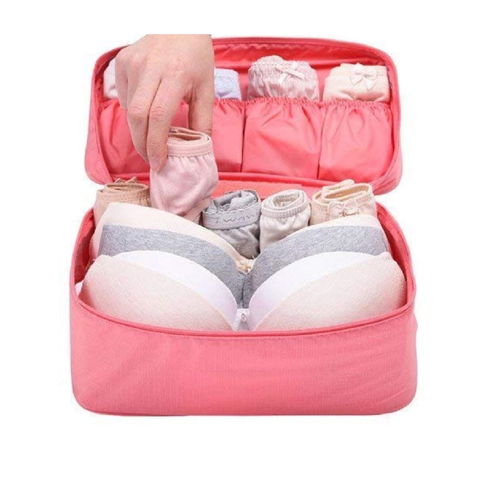 WEELZONE Nylon Women Travel Bra Underwear Lingerie Organizer Bag Cosmetic Makeup Toiletry Bag Waterproof Wash Storage Case Bag (Multicolor) - Perfect for Travel and Organization-picture-21