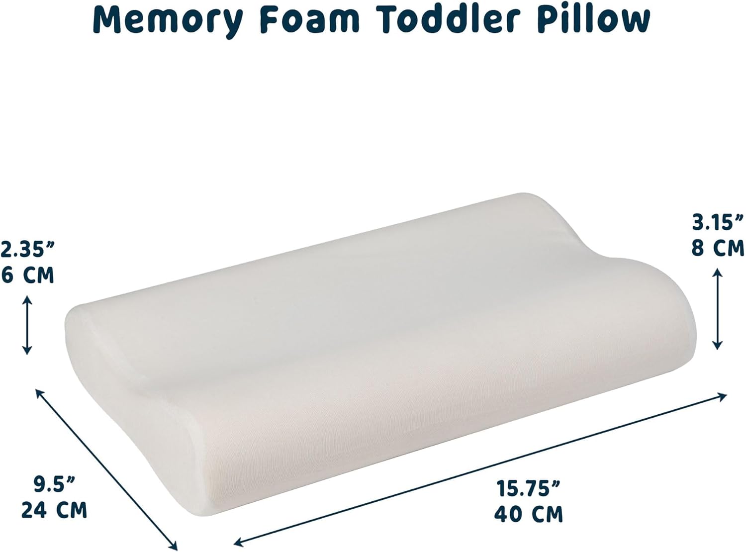 Tiny Twinkle Toddler Pillow with Fitted Pillowcase | Ergonomic Shape with Resilient, Cloud-Like Memory Foam for Comfortable Sleeping | Kids Travel Pillows (Pink)