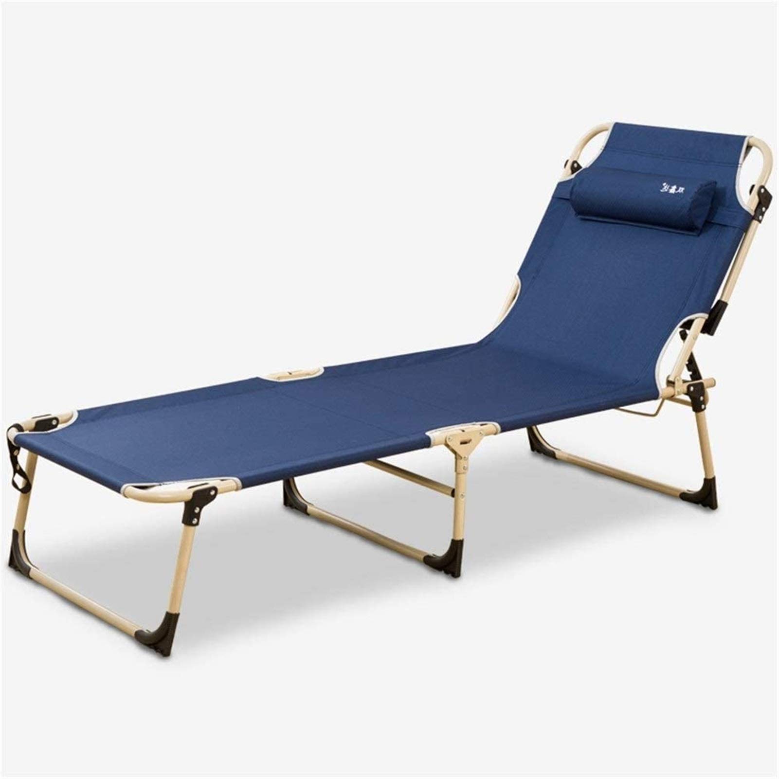 Lit de bronzage pliant bleu marine traité anti-rouille pour l'extérieur