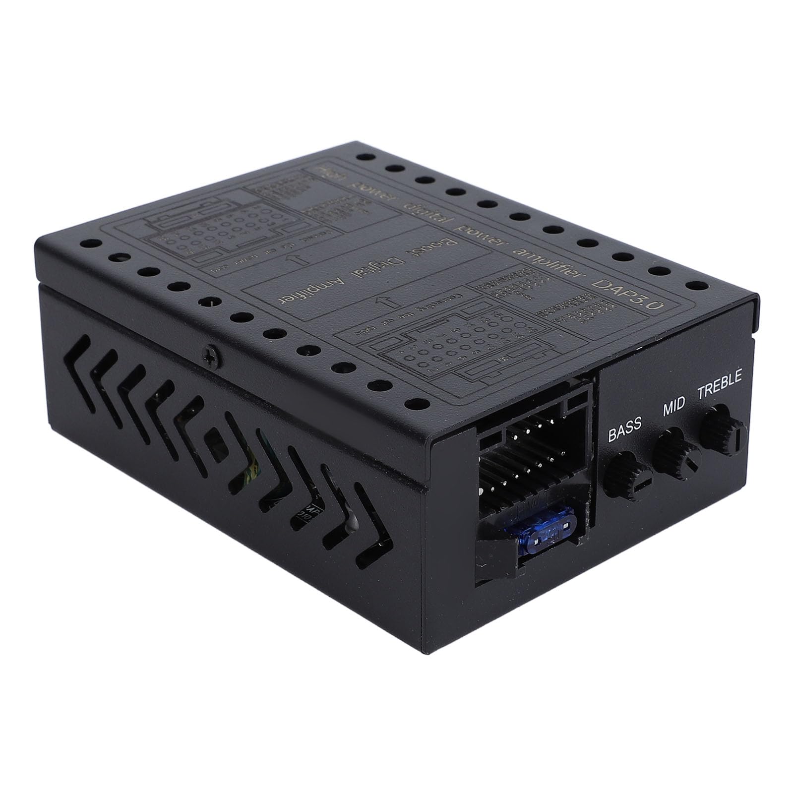Amplificador de Coche, Amplificador Dsp para Automóvil, Procesador de Sonido Digital 50w Rms X4 Clase Ab, Ajuste de Agudos Y Graves para Instalación de de Audio para Automóvil Diy
