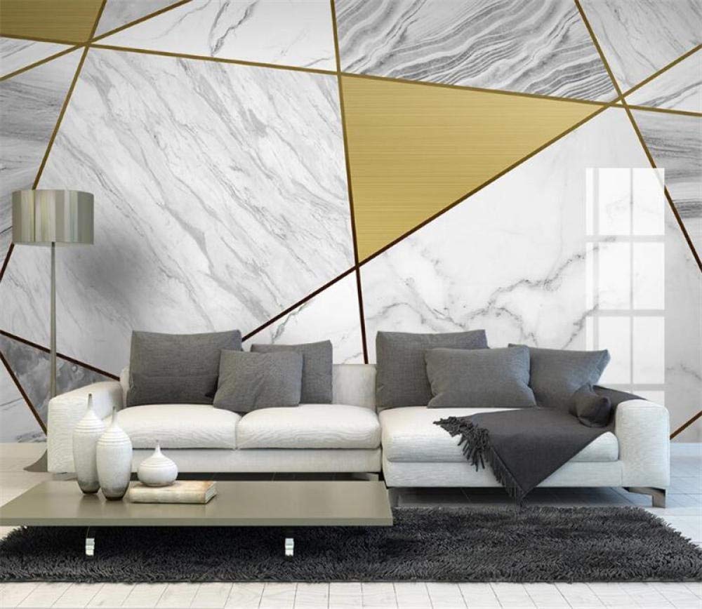 Papier peint mural 3D marbre géométrique WLLLO pour masquer un mur vide