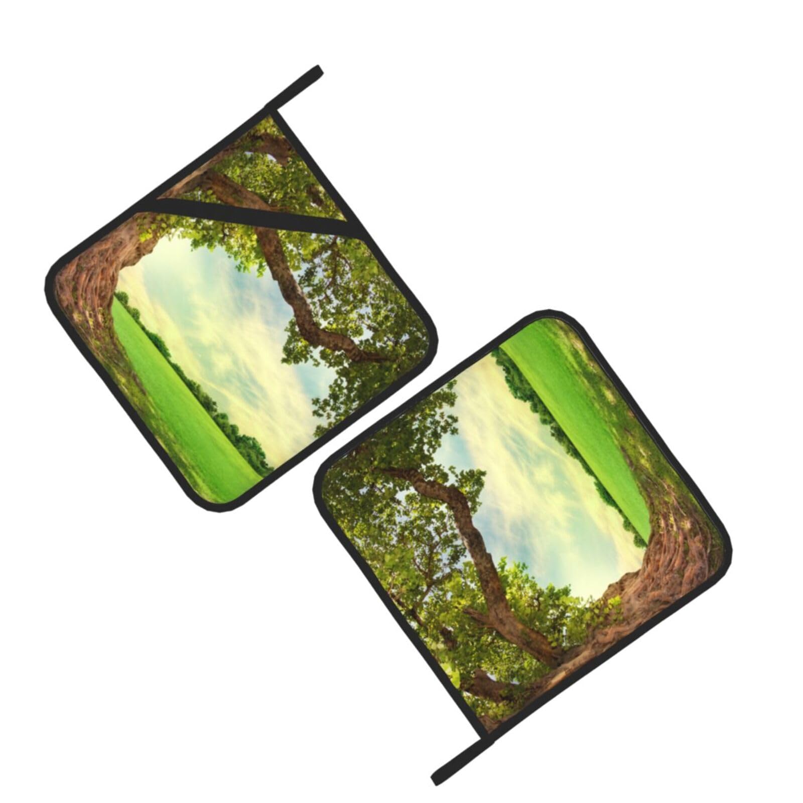 Tree with Branch Scenery Printed Oven Pot Holders Set of 2 Pcs Heat Resistant Kitchen Microwave Potholders for Cooking Baking Grilling