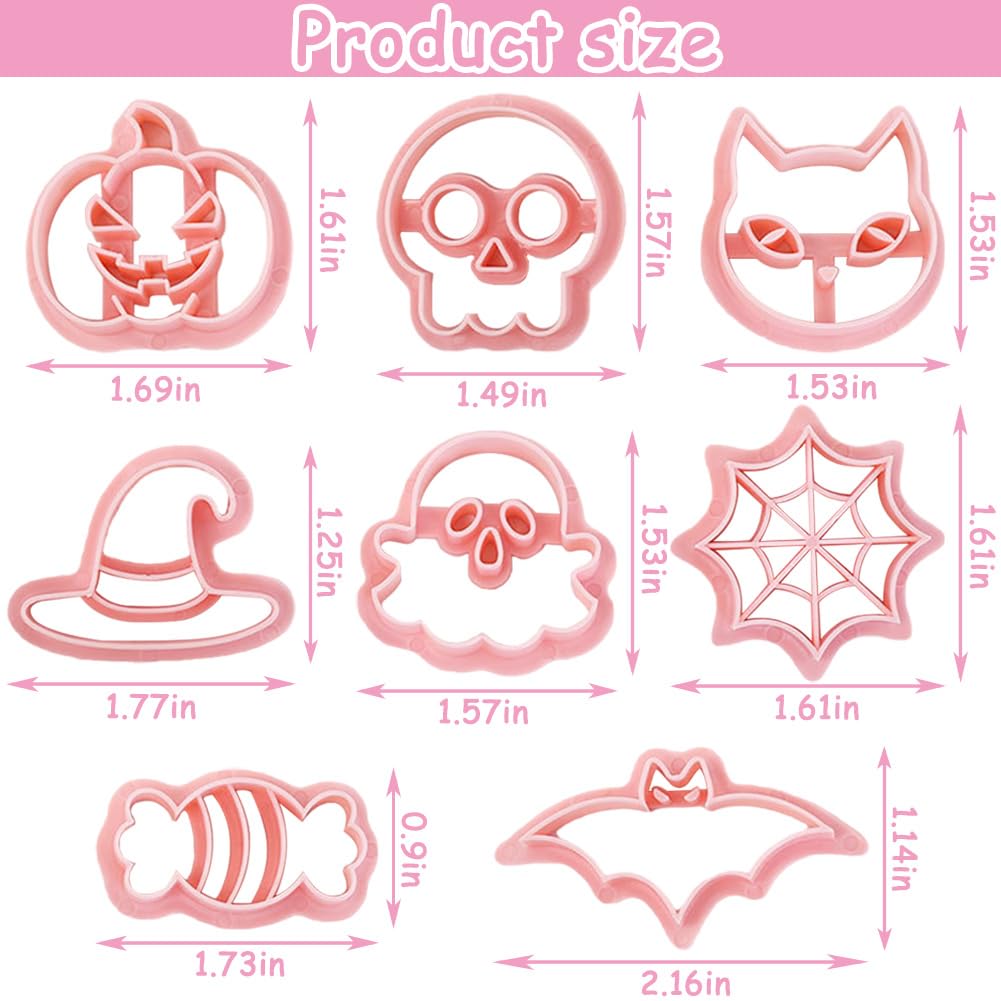 Halloween Emporte-pièces En Acier Inoxydable, ZoneYan Lot De 12 Moule Biscuit Halloween - Fantôme, Citrouille, Chauve-Souris, Chapeau De Sorcière, Chat, Hibou, Cercueil, Araignée, Toile D'araignée