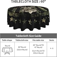 Vista 83 de YETTA YANG Paño de Mesa Redondo de Dulce de Chupachups Gótico en Negro y Blanco de 60 Pulgadas, Cubierta de Mesa Decorativa de Tela para Mesas