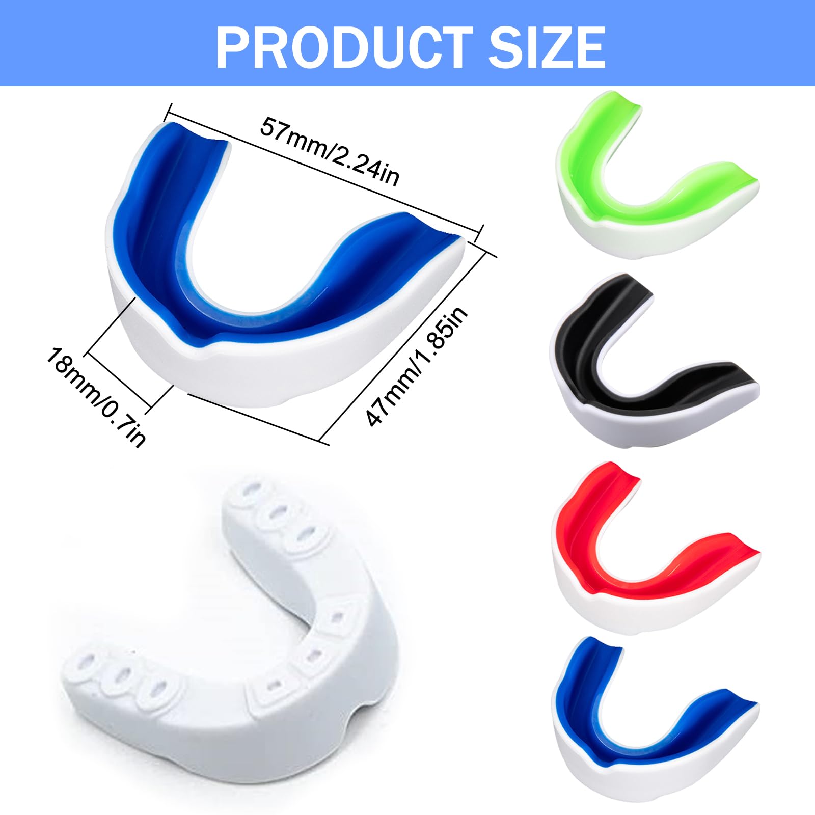 4 Pcs Paradenti Boxe Adulto, Paradenti Sportivo Adulti e Bambini con Portatile Custodia, pParadenti Kick Boxing pParadenti Rugby, per Arti Marziali, Hockey, Arti Marziali Miste, Taekwondo