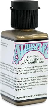 AlphaFlex Metallic Antique Gold Paint Flexible Acrylic for Leather, Textiles & Custom Designs, Durable & Vibrant, 2.5 oz