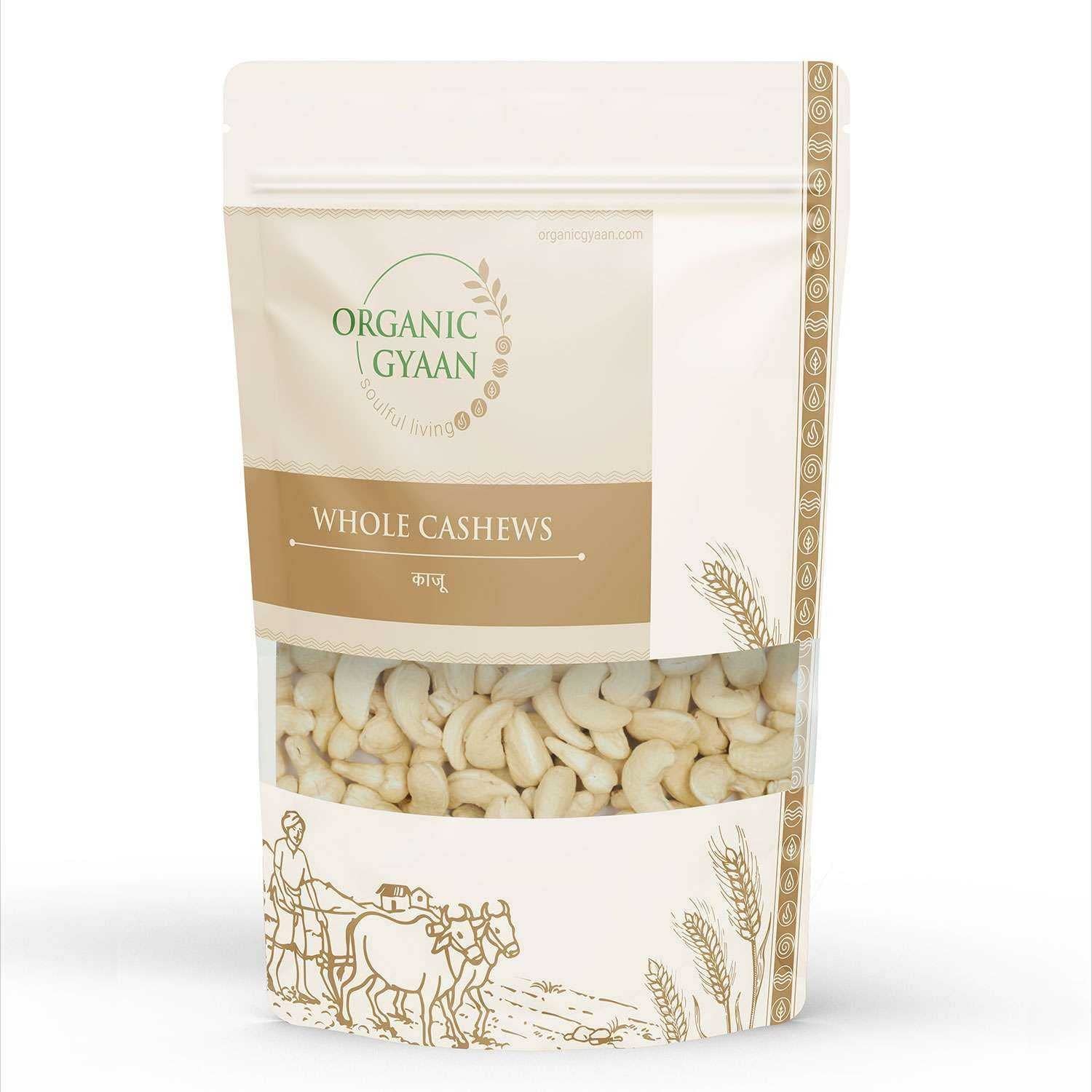 Organic Gyaan Organic Whole Cashews (Kaju) 250g Pack of 2