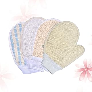 فوميز. 4 قطع من قفازات فرك الجسم من نوع القفازات، مناشف حمام وخدر نباتي، مناشف استحمام وفرشاة استحمام نظيفة مصنوعة يدويا