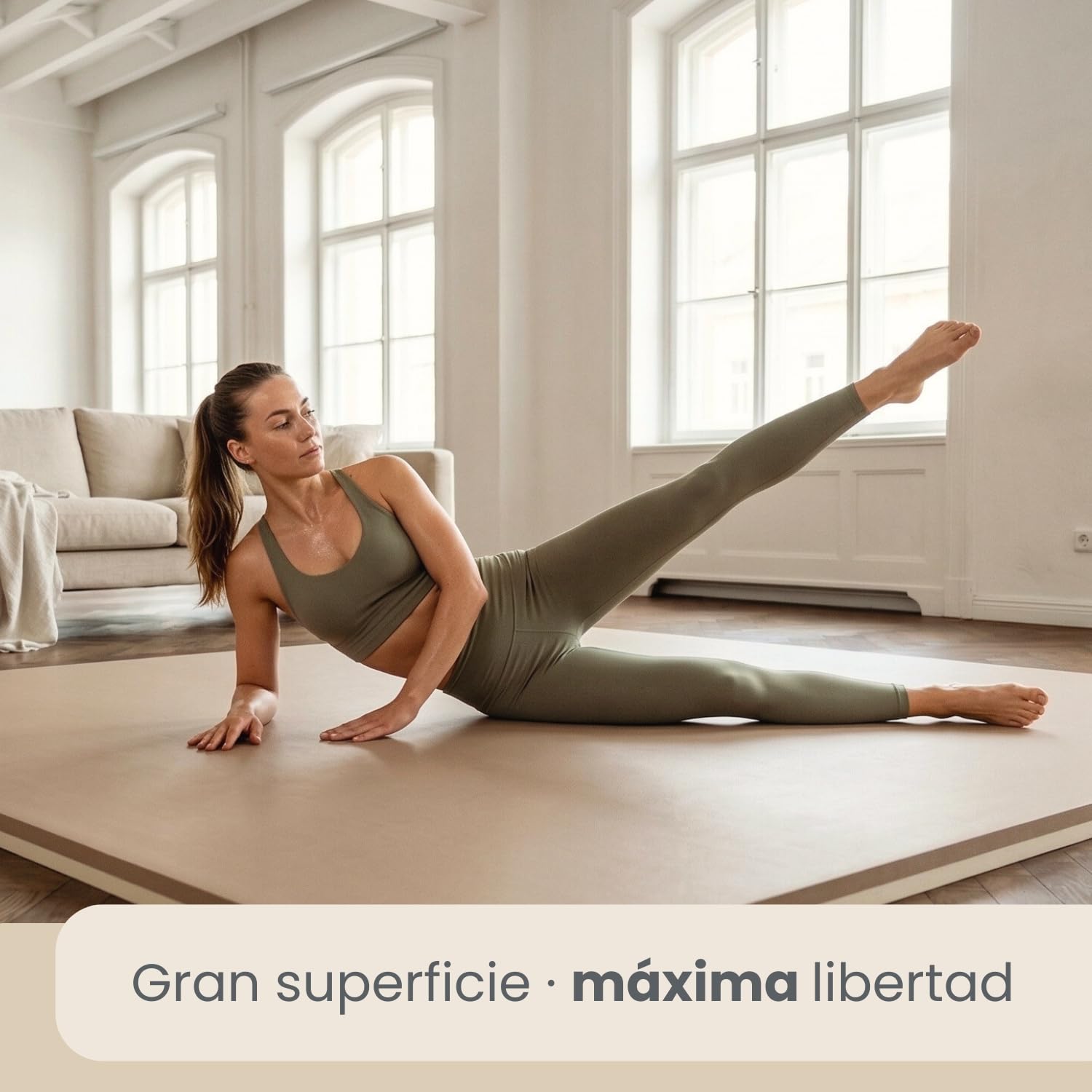 eyepower Suelo de Gimnasio de EVA espeso 40mm Esterilla Puzle 90x90cm incl marco para deporte ejercicio extensible doble faz