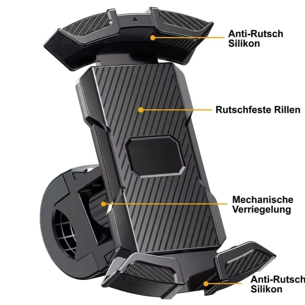 MEIION beyerwerk velogrip Fahrrad handyhalterung mit 360°Drehung & Einhandbedienung,Verstellbare, für Rückspiegel & Motorrad Lenker