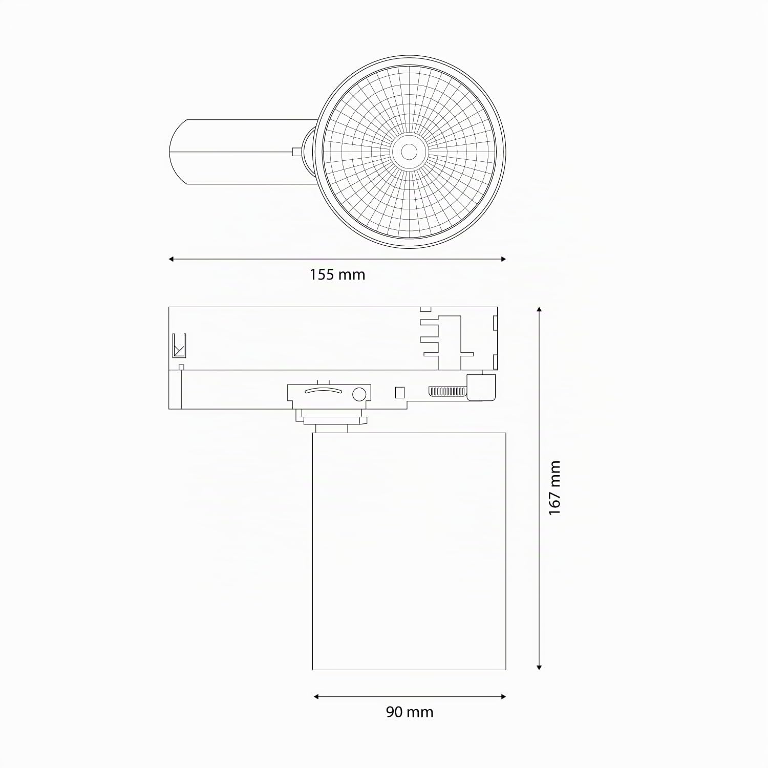 CLE LED 3 Ph Stromschienenstrahler weiß Small Business 30W 36° 3500K 3300lm
