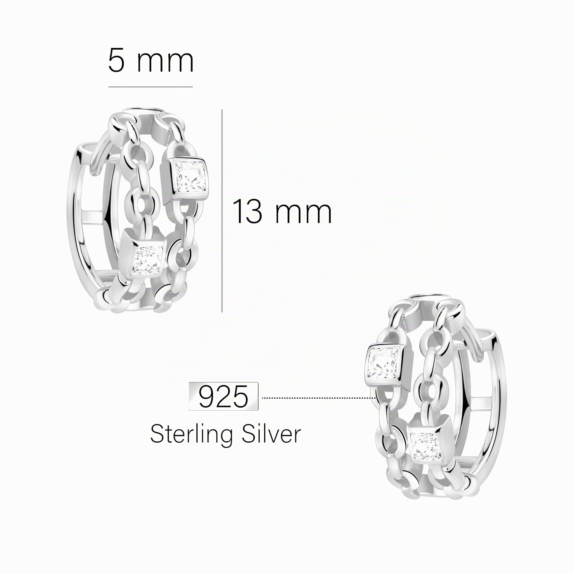 SOFIA MILANI - Damen Ohrringe 925 Silber - mit Zirkonia Steinen - Ketten Creole