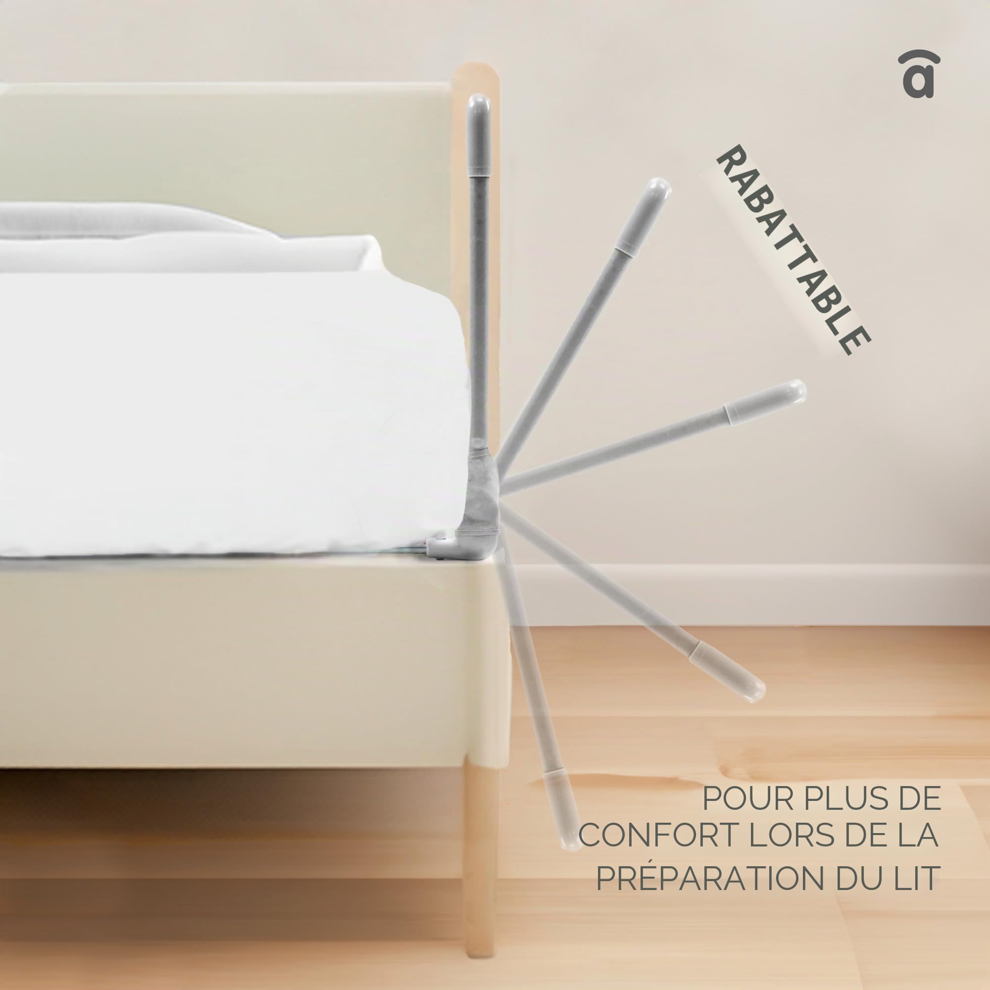 Asalvo Barrière de Lit 150 X 43,5 Blanc
