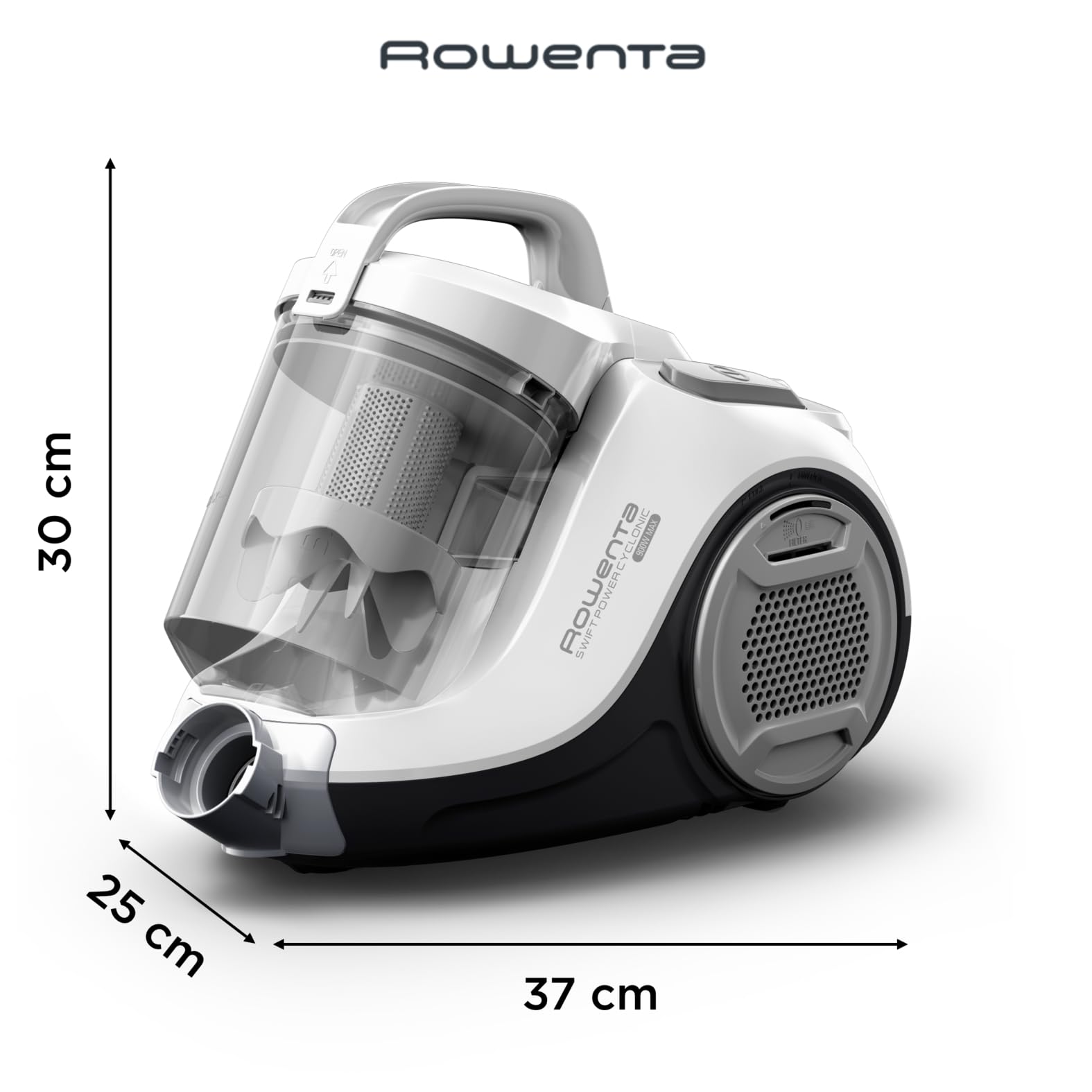 Rowenta Swift Power Cyclonic, Aspirapolvere a Traino Senza Sacco, Teconologia Ciclonica, Animal Kit, RO2957