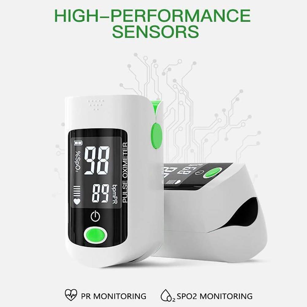 Pulsossimetro da Dito,Portatile Saturimetro con Display LED Ossigeno Saturimetro Monitoraggio Cardiofrequenza per Saturazione di Ossigeno e Frequenza del Polso