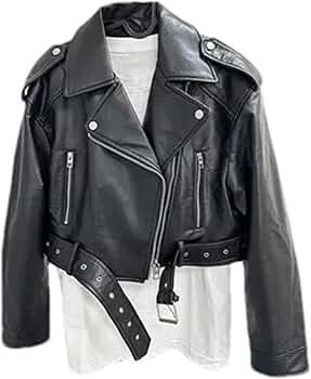 p*i様 short real leather tracker jacket BoShiNuo Women Vintage Loose Pu Faux Leather Short Jacket