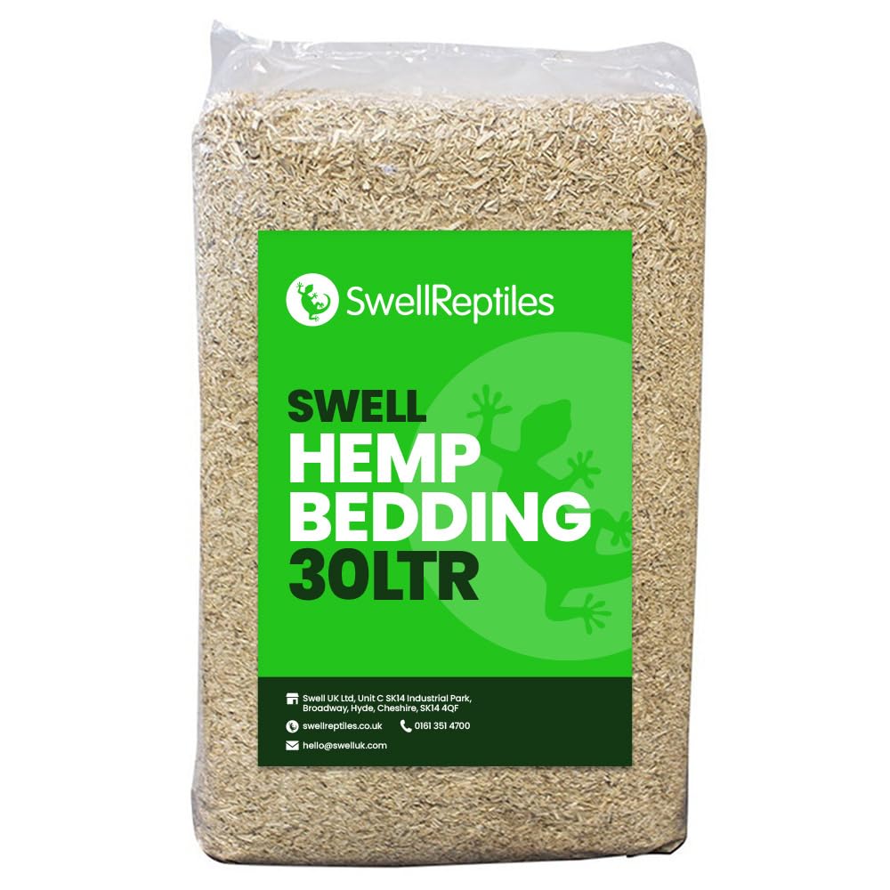 Swell Reptiles Hemp Bedding Reptile Substrate | 30 Litres | Dust Free and Odourless