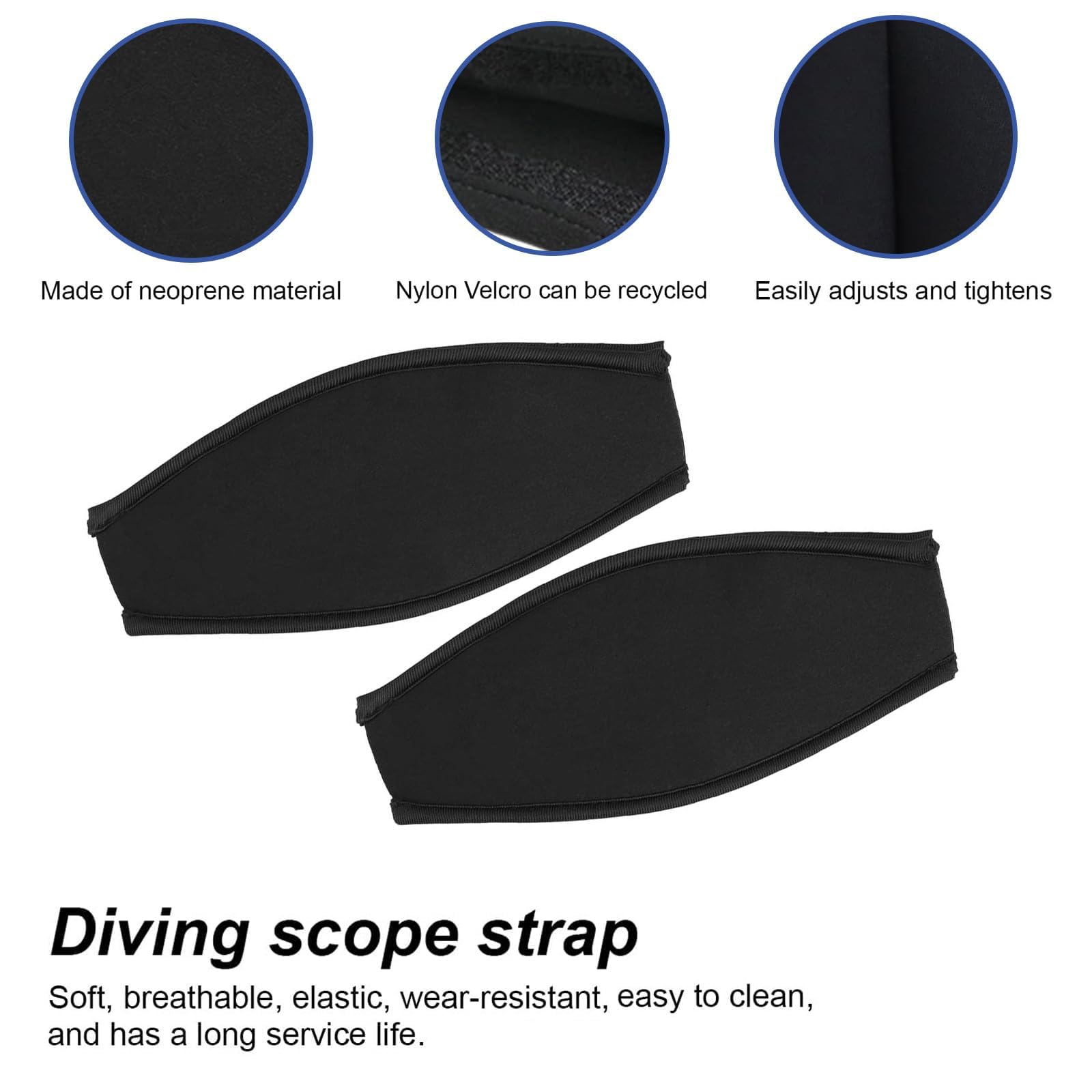 0XBIT 2 Pezzi Cinturino per Maschera per Occhiali da sub, Cinghia per Occhiali da Immersione, Cinghie Della Maschera del Neoprene, Adatto per Occhiali da sub e Maschere da sub