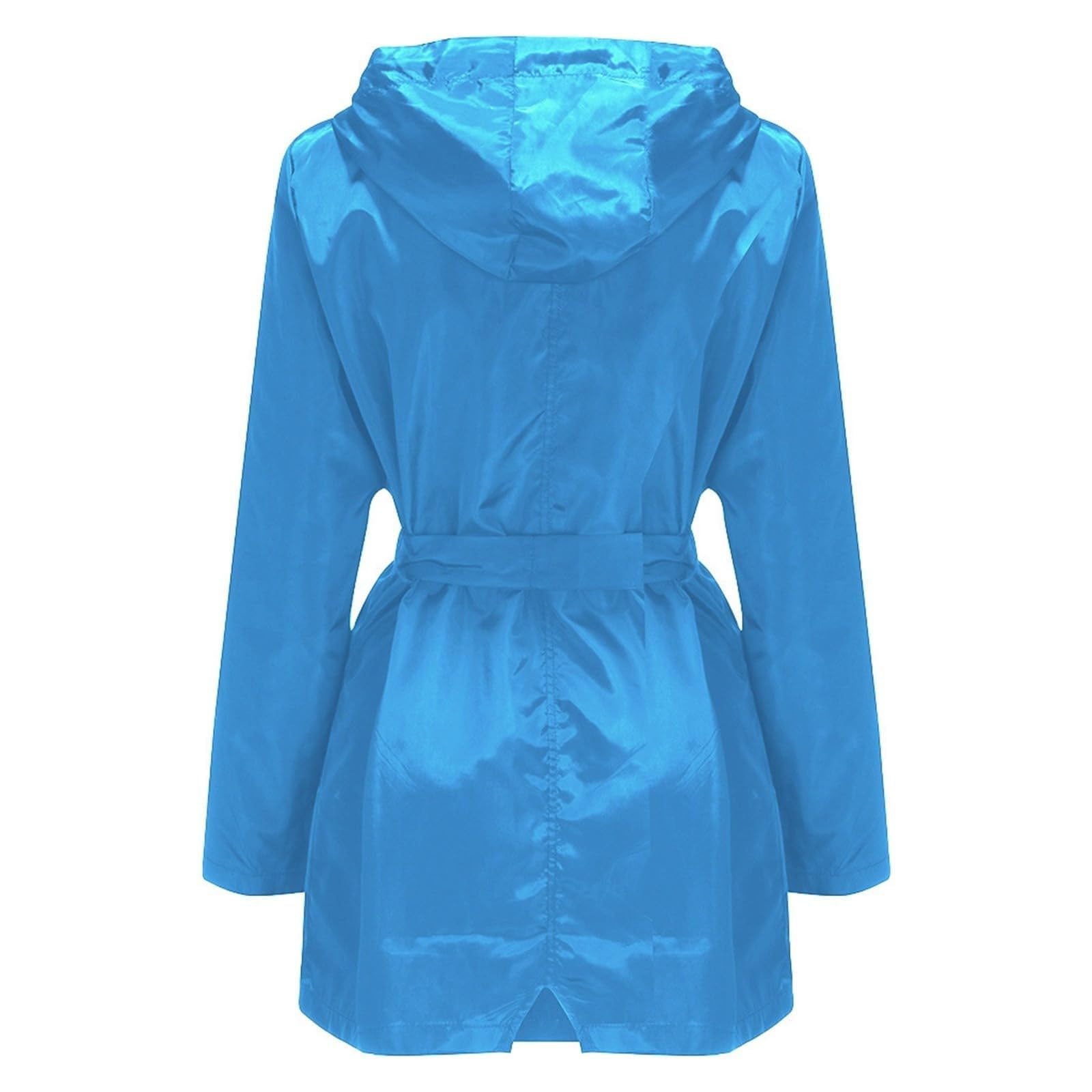 Impermeabili Da Donna Con Cappuccio, Giacca A Cintura, Giacche Antipioggia Lunghe Leggere, Trench Esterno Cappotto Pioggia Abbigliamento Trekking Impermeabile Antivento Running Corsa
