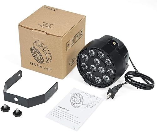 Miniatura 8 de Acouto Luz LED par con soporte de montaje 5.118 * 5.118 * 5.118 in5.12 * 5.12 * 5.12 pulgadas 12 luces LED de escenario con RGBW Color DMX