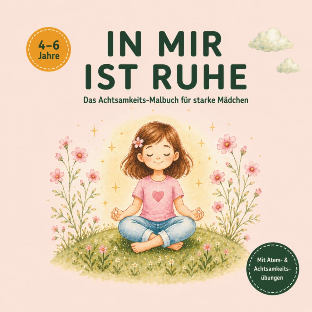 IN MIR IST RUHE Das Achtsamkeits-Malbuch für starke Mädchen: Mit Übungen für Konzentration, Fokus und innere Ruhe – Für Mädchen von 4–6 Jahren (IN MIR IST RUHE – Die Achtsamkeits-Reihe für Kinder)
