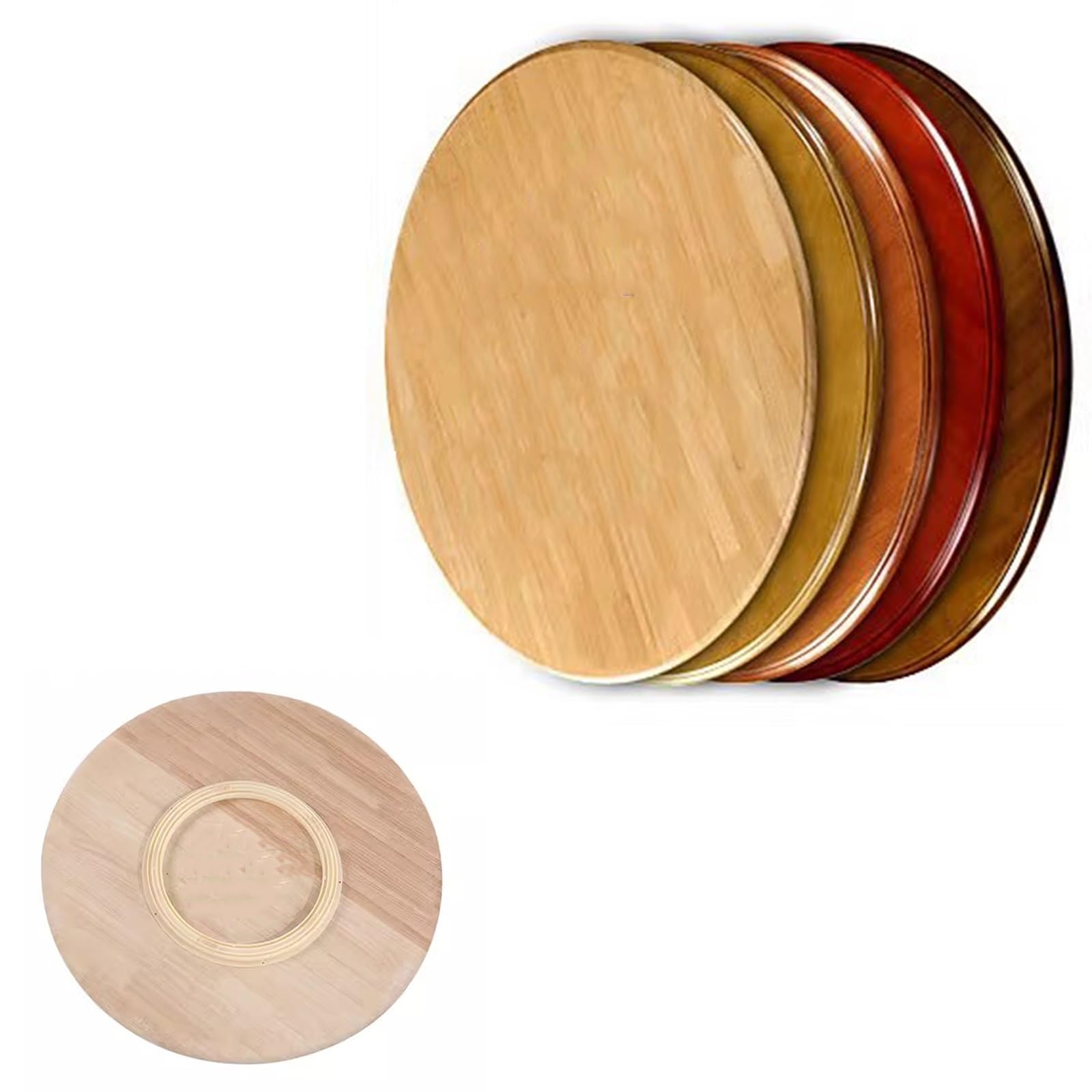 Organiseur rond en bois Lazy Susan de 80 cm pour table de cuisine