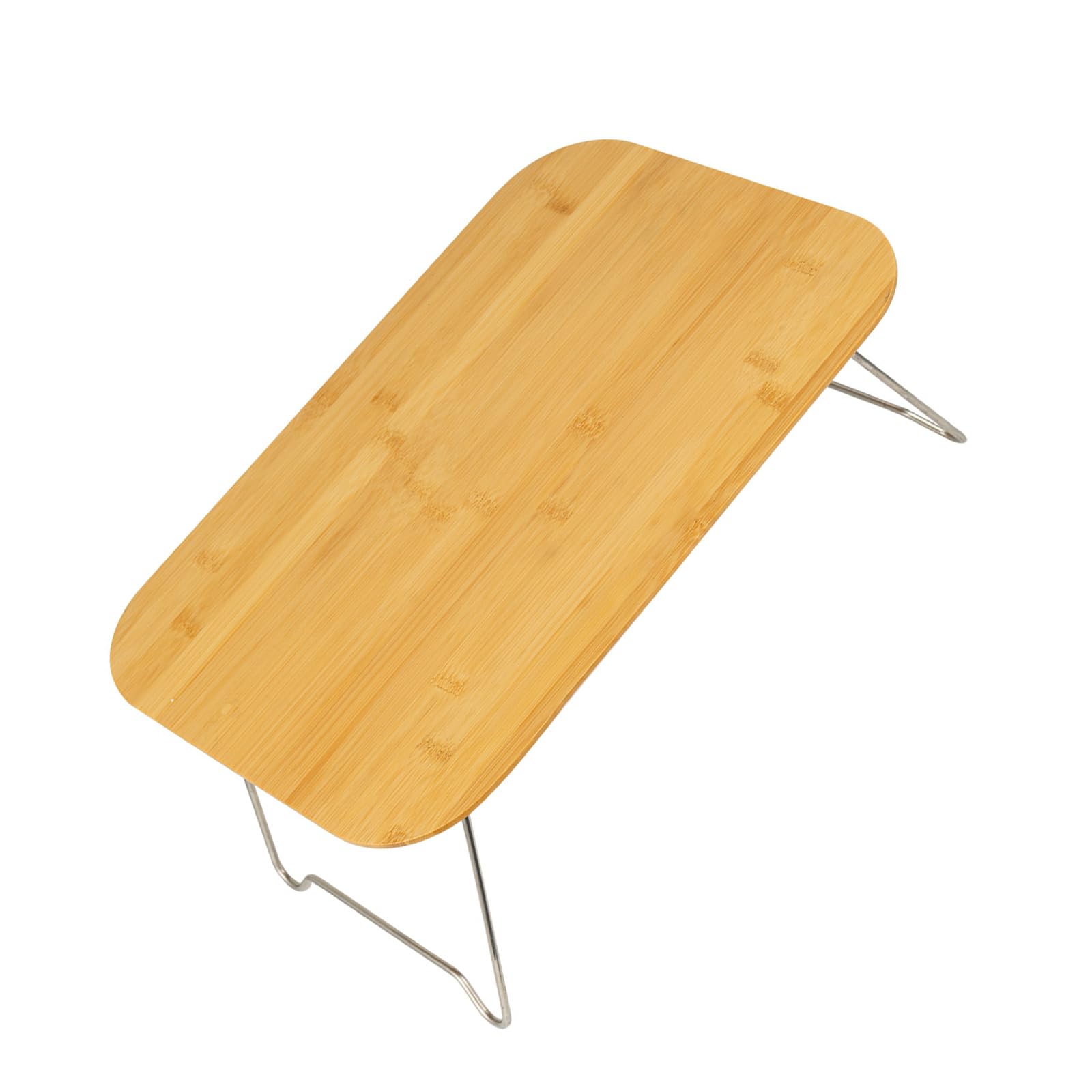 Tragbarer faltbarer Bambustisch für Outdoor-Camping & Picknicks, platzsparendes Design, Edelstahl-Zubehör, leichte Campingausrüstung, perfekt für Reisen