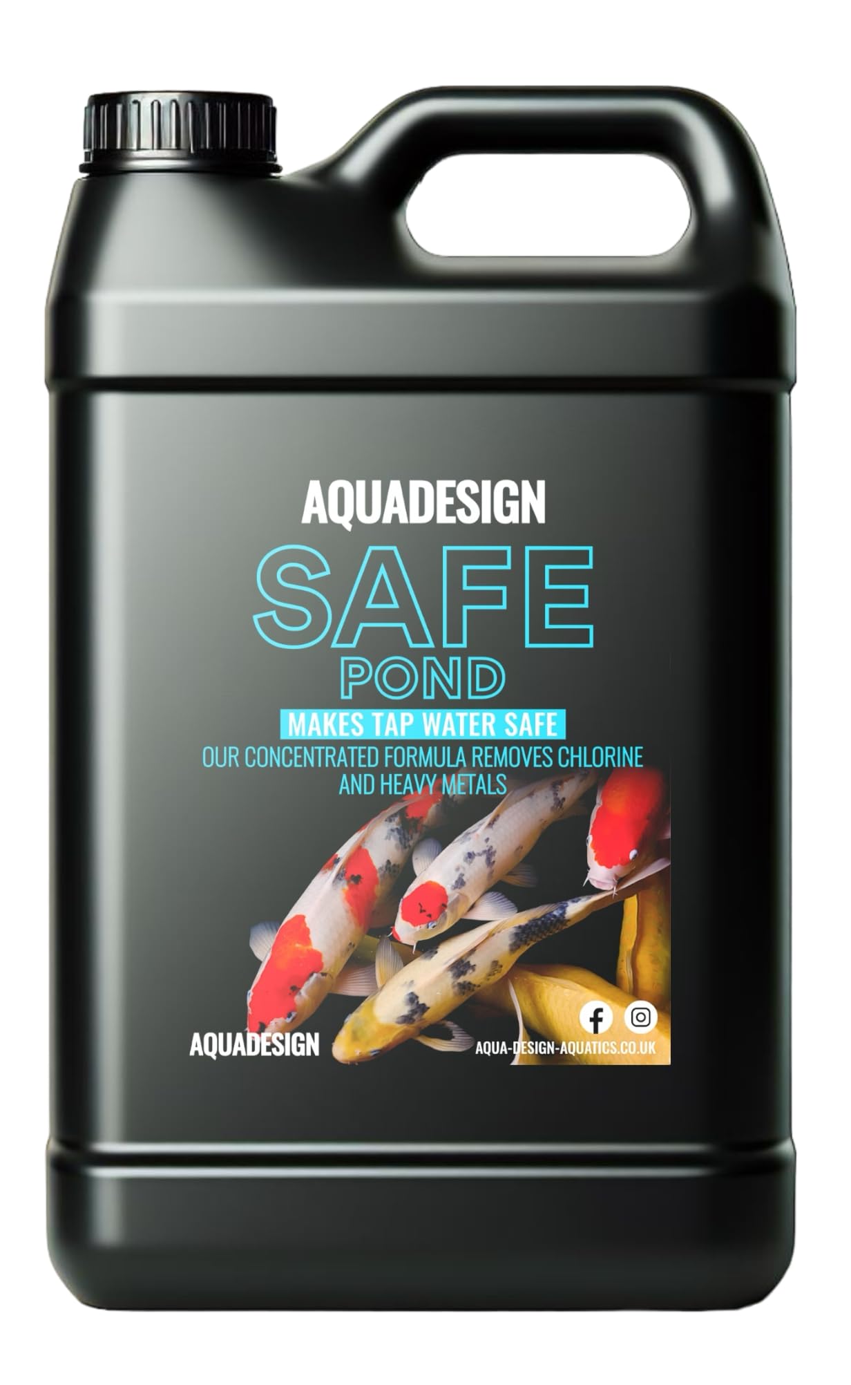 AquaDesign POND SAFE 5000ML Pond Tap Water Conditioner Dechlorinator Chlorine Remover TREATS 125,000 Litres