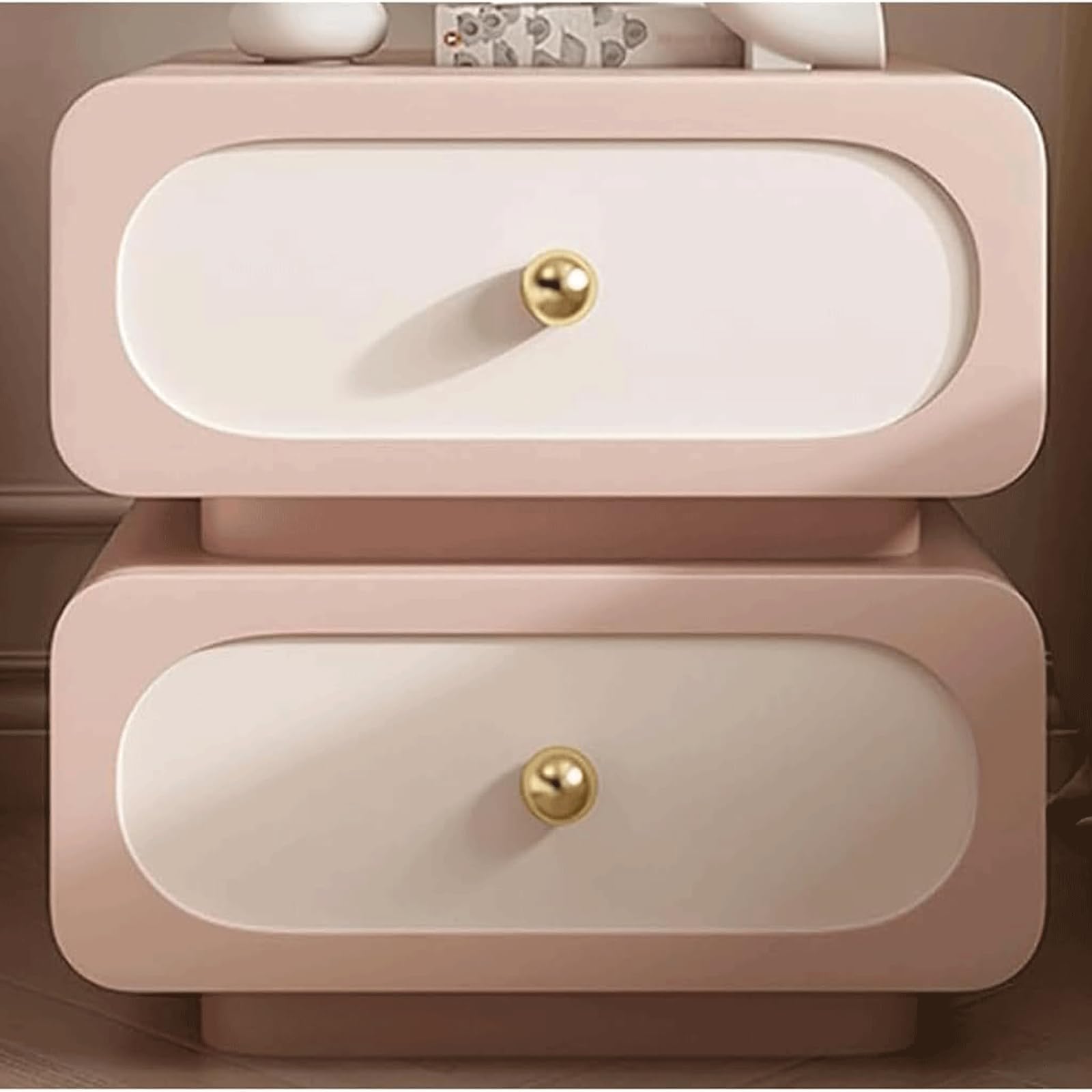 SXZenSpace Simple Side Table Sturdy and Reliable Bedside with 2 Drawers Solid Wood Nightstand for Bedroom Elegant End