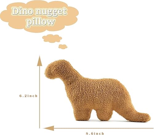 Miniatura 7 de Wlevzzor Get Roaring - Almohada grande de felpa con pepita de pollo con dinosaurio, perfecta para amantes de los dinosaurios, regalos de cumpleaños