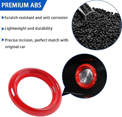Miniatura 9 de Cubierta de botón de arranque de parada del motor para Chevrolet Corvette C8 Stingray 2020-2024, accesorios de anillo de arranque de encendido ABS