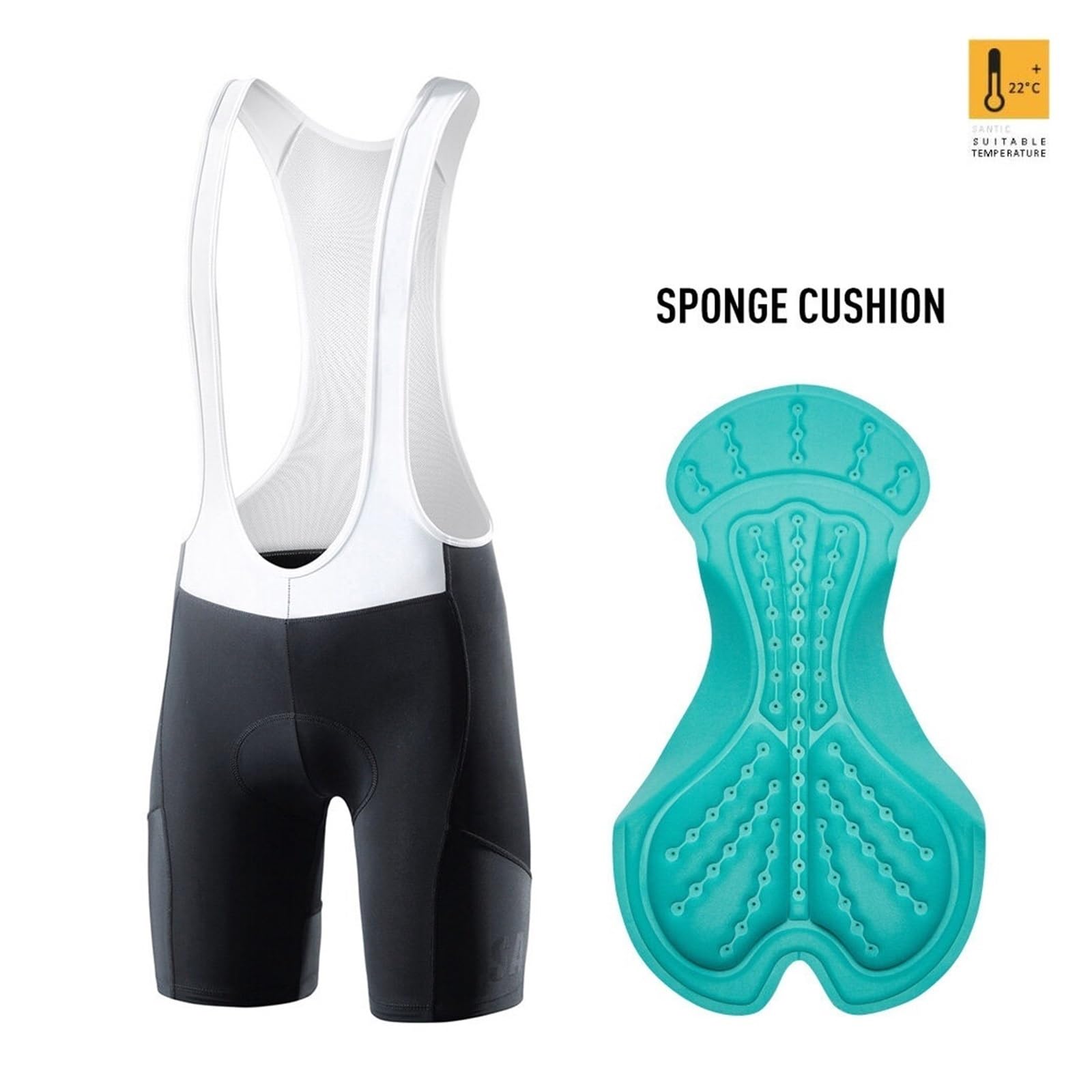 Salopette da Ciclismo Pantaloncini con Bretelle da Ciclismo Pantaloncini da Ciclismo Uomo Bici da Strada Maglia Elastica Traspirante Pantaloncini con Bretella