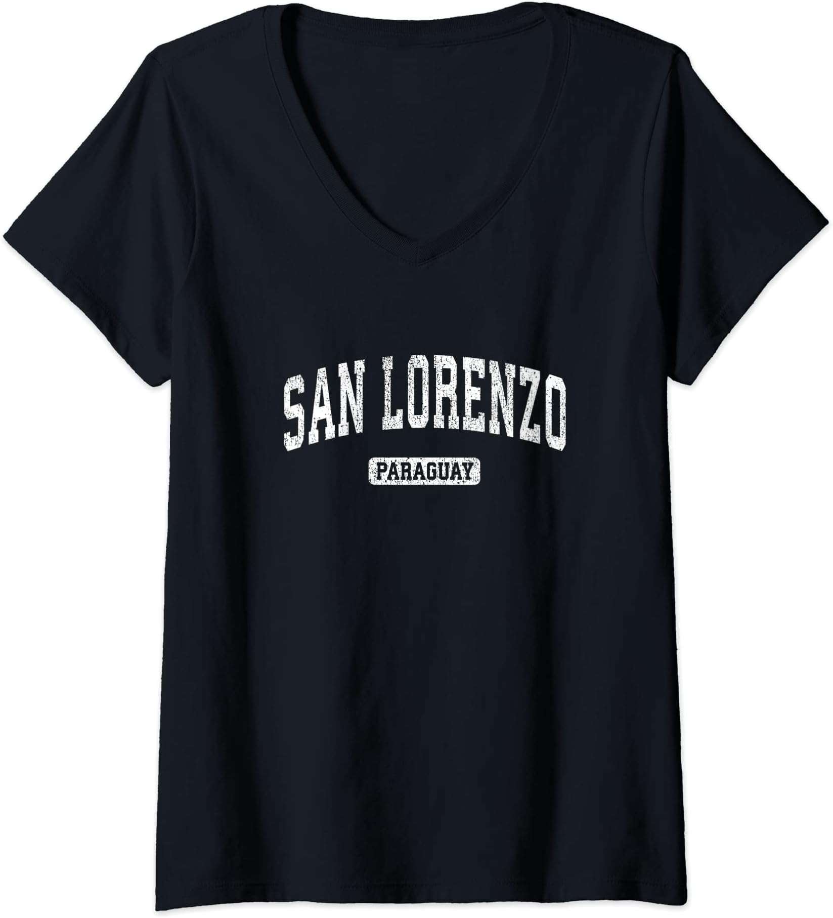 Womens San Lorenzo Paraguay Vintage Sports Design V-Neck T-Shirt