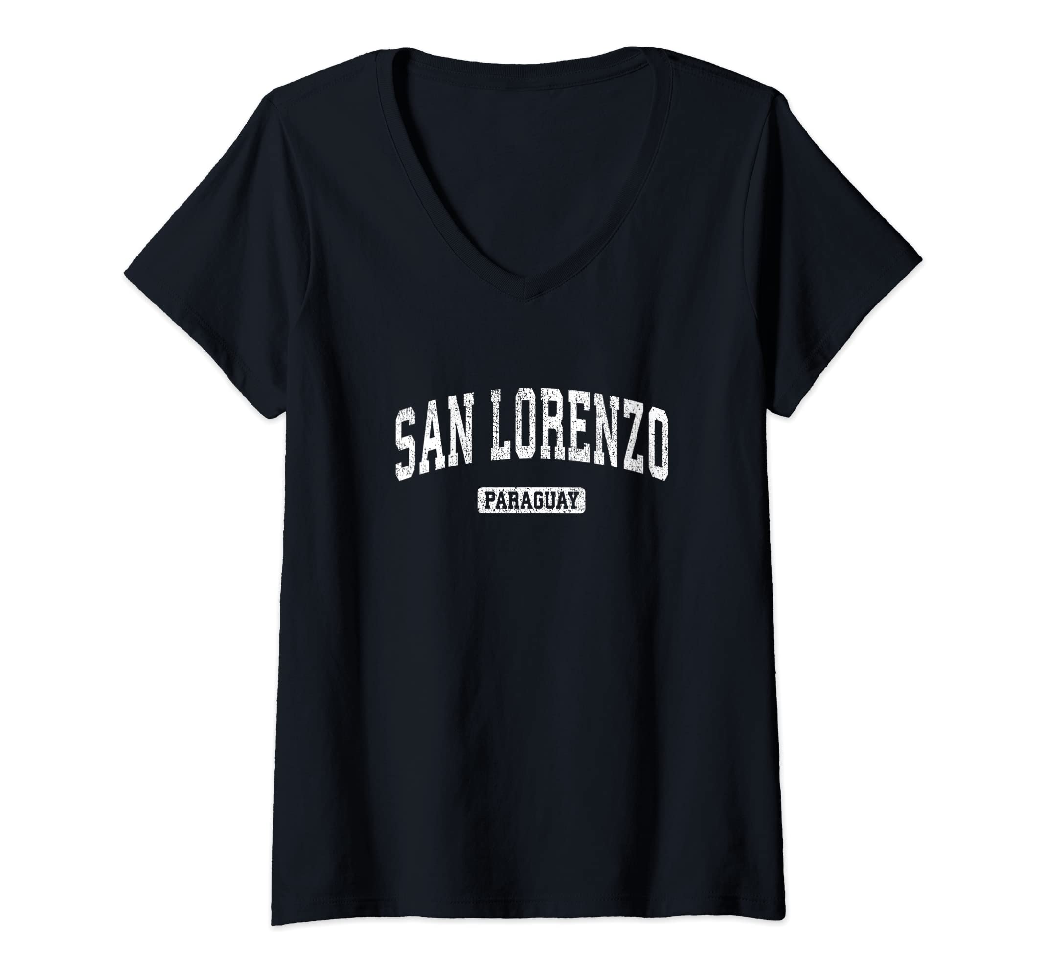 Womens San Lorenzo Paraguay Vintage Sports Design V-Neck T-Shirt