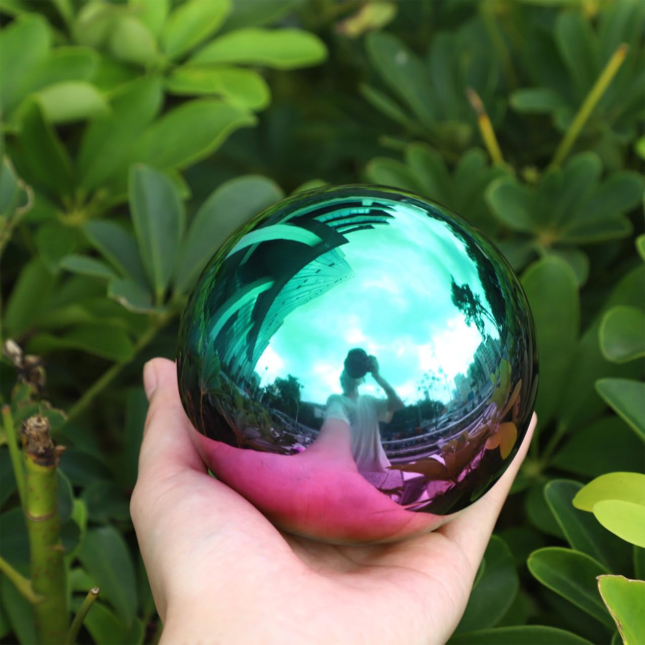 Spiegelkugeln Deko Edelstahl Spiegelpoliert Garten 6 Stück Reflektierend
