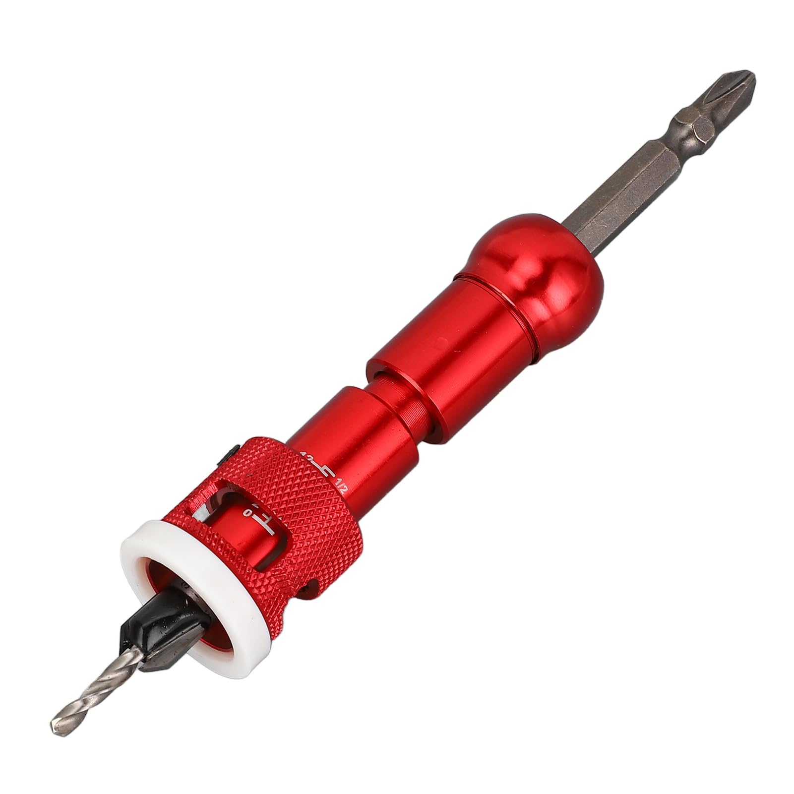 Senkbohrer-Set für Holz, 82°‑Hartmetallspitze, Vorbohrungs‑Satz mit einstellbarem Tiefenanschlag, 5‑teiliges HSS‑Holzbohrerset für Hand‑ und Elektrobohrmaschine