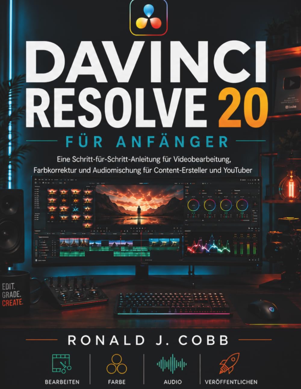 DaVinci Resolve 20 für Anfänger: Eine Schritt-für-Schritt-Anleitung für Videobearbeitung, Farbkorrektur und Audiomischung für Content-Ersteller und YouTuber