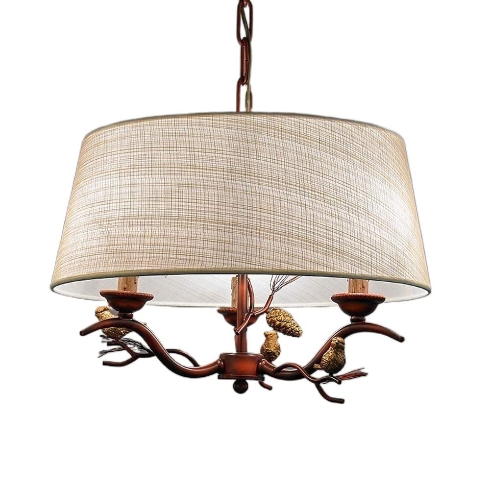 Lustre vintage en tissu de 50cm de diamètre au design poétique