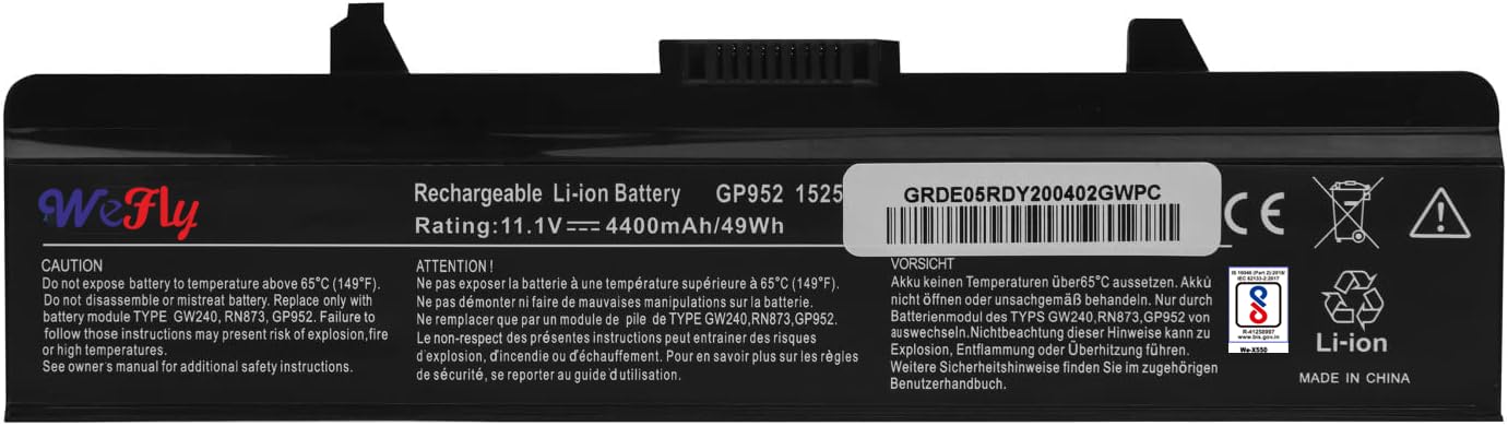 Wefly X284G M911G Laptop Battery for Dell Inspiron 1525 1526 1545 1546 1440 1750 Series PP29L PP41L GW240 M911 RN873 GP952 RU586 C601H G617H XR697 312-0844 312-0625 Laptop Battery (B0C9757PYN) Amazon Price History, Amazon Price Tracker