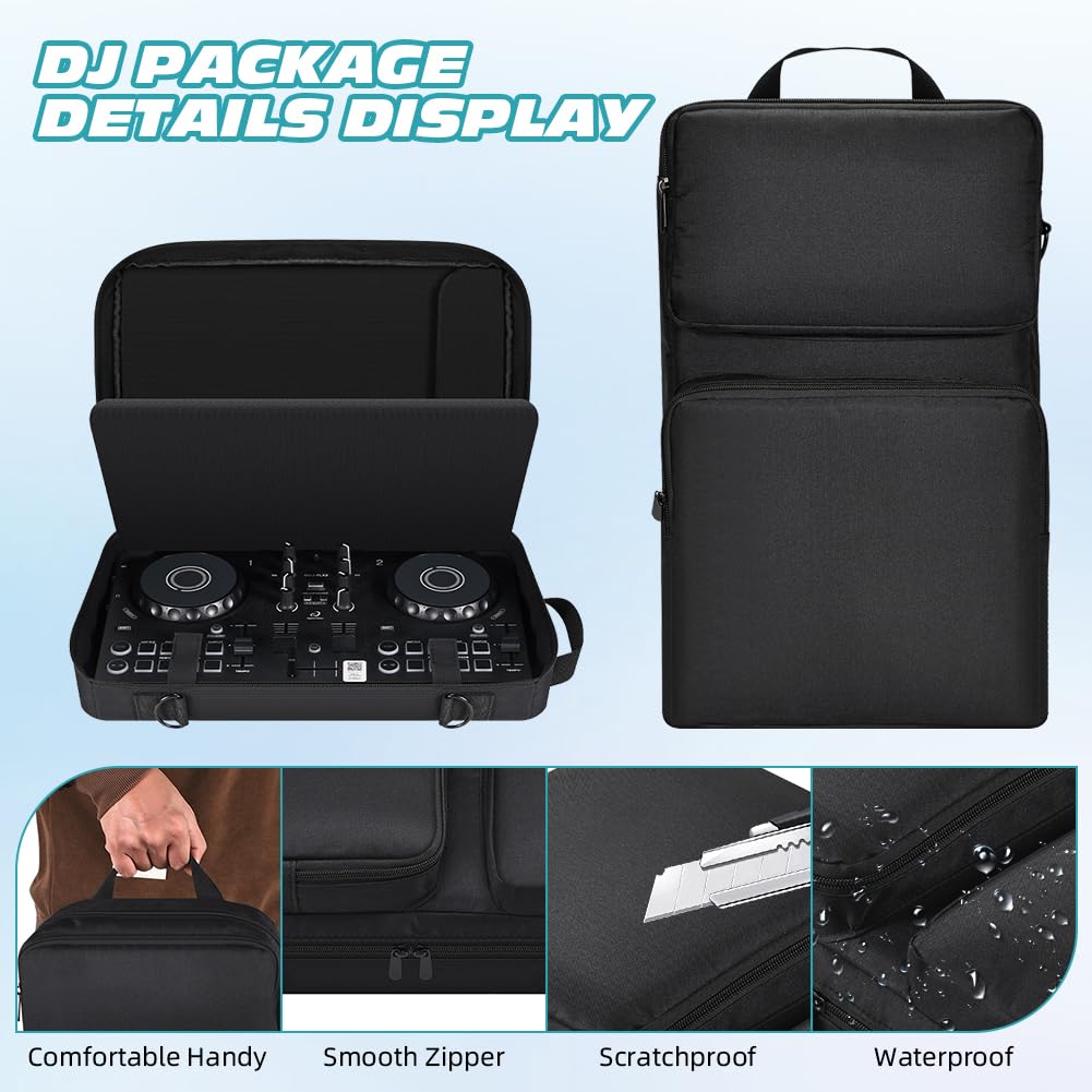 Funda de Transporte DJ Controller para Pioneer DDJ-200/DDJ-WeGO4, para AlphaTheta DDJ-FLX 2, para Hercules Inpulse 200/200 MK2 Funda Portátil de Viaje con Correa para el Hombro