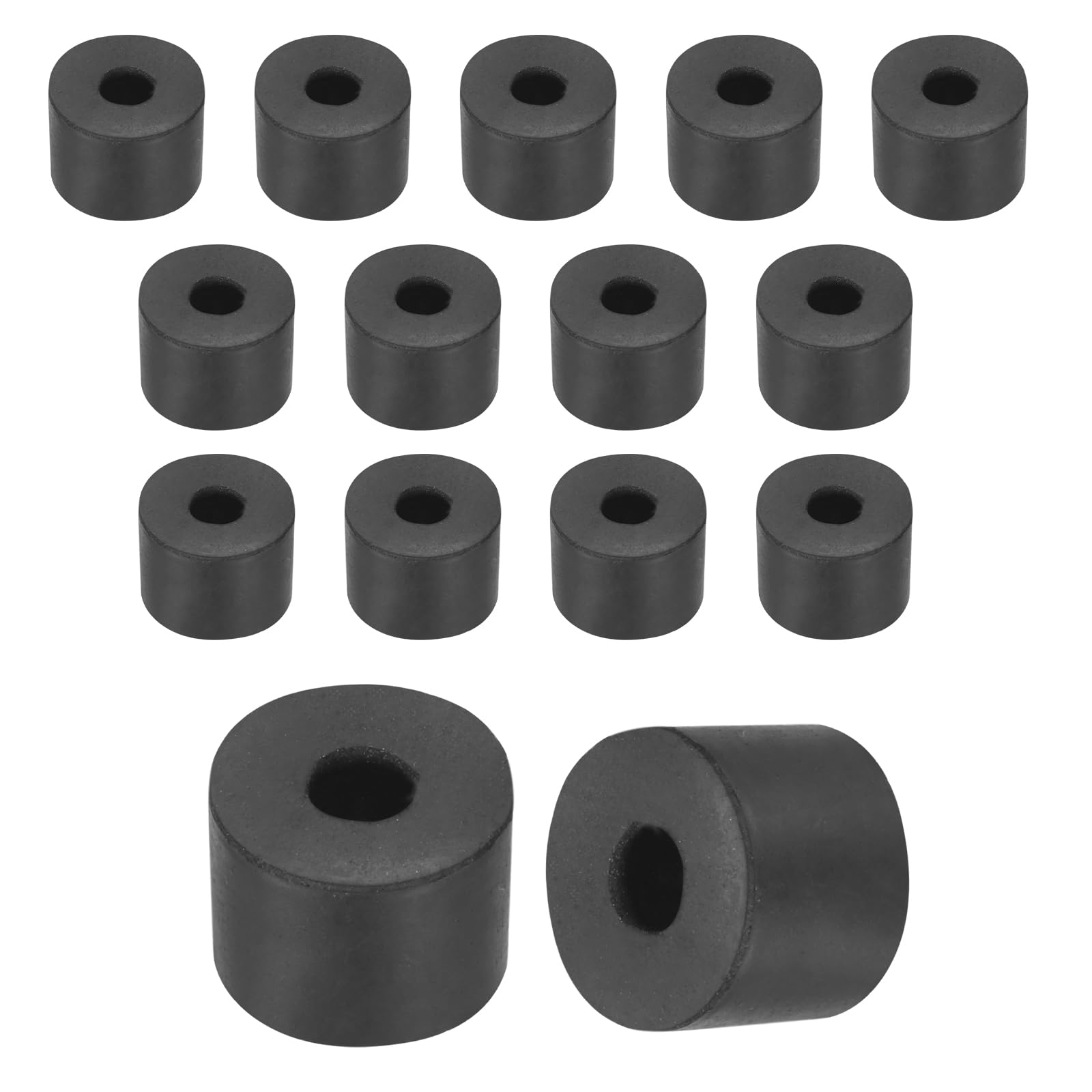 sourcing map 5Pcs Rubber Spacers, 50mm OD, 10mm ID, 30mm Thick Black Round Anti Vibration Rubber Pads Isolation Bushings Washer for Home Cars Boat(1.97" OD x 0.39" ID x 1.18" Thick)