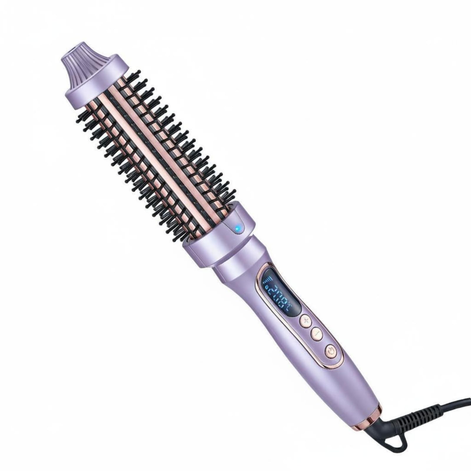 Cepillo Eléctrico para Peinar Alisador Peine Caliente Cepillo Redondo con Control de Multinivel y Función de Bloqueo Adecuado para Cabello Cabello Ondulado Acabados Pulidos, Morado, Morado