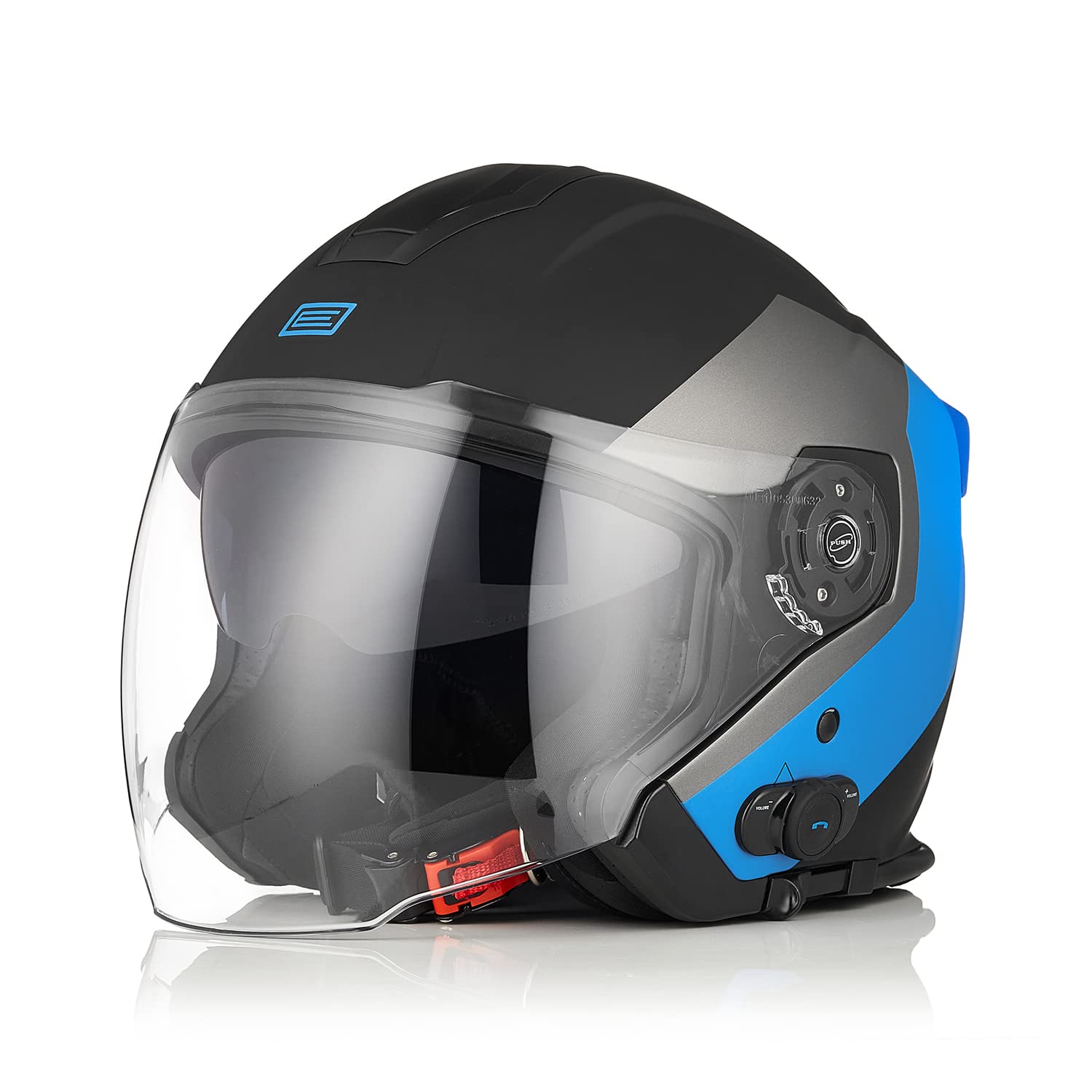 ORIGINE Casco Moto Jet Bluetooth Omologato ECE con Doppia Visiera