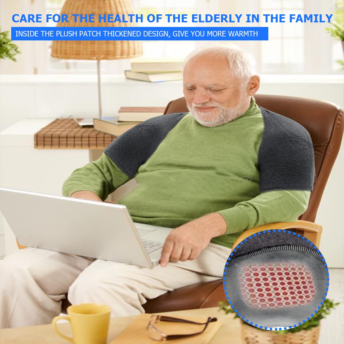 FERCAISH Double Shoulder Brace Warm Support Protector Shoulder Strap Brace, Knitted Warm Shoulder Straps for Fall and Winter, Office Home Sports Knit Cashmere Guard for Rotator Cuff Shoulder (L) - Image 6