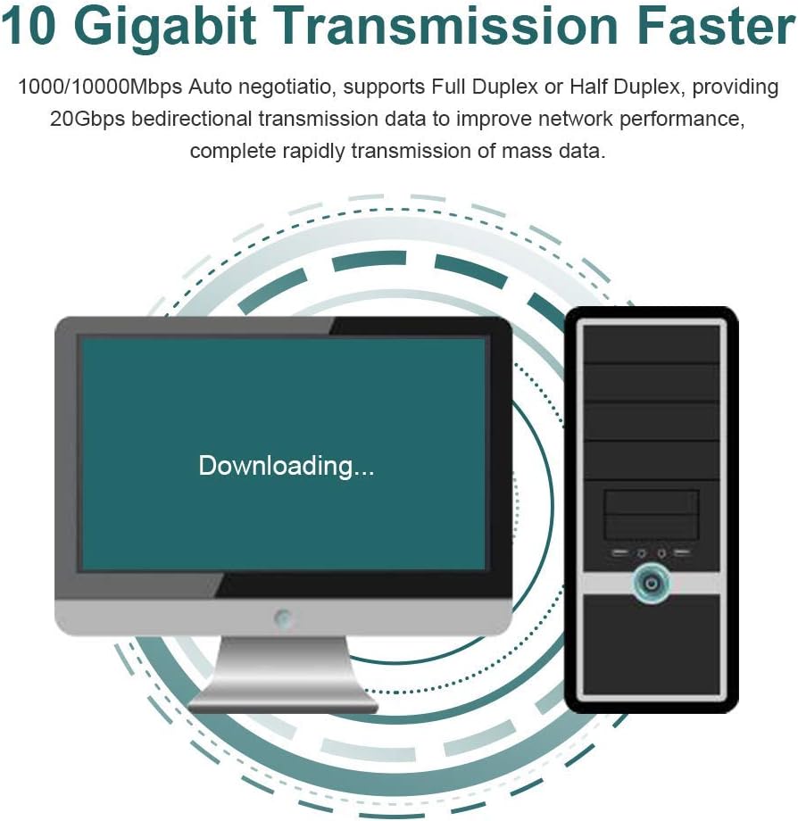 Buy 2 get 3 10Gb PCI-E Network Card NIC Compatible for Intel X540-T2, Dual RJ45 Copper Port, with Intel X540-BT2 Controller, PCI-E X8, 10G PCI Express LAN Adapter NIC Support Windows Server, Linux, Vmware