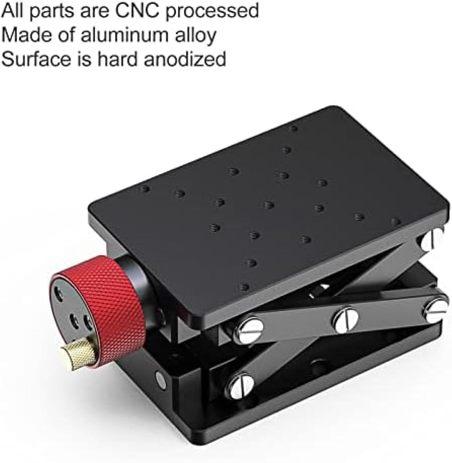 Gato de laboratorio de aleación de aluminio de alta precisión, mesa de elevación manual con volante, 55 mm de altura, capacidad de carga de 10 kg para experimentos de laboratorio y talleres