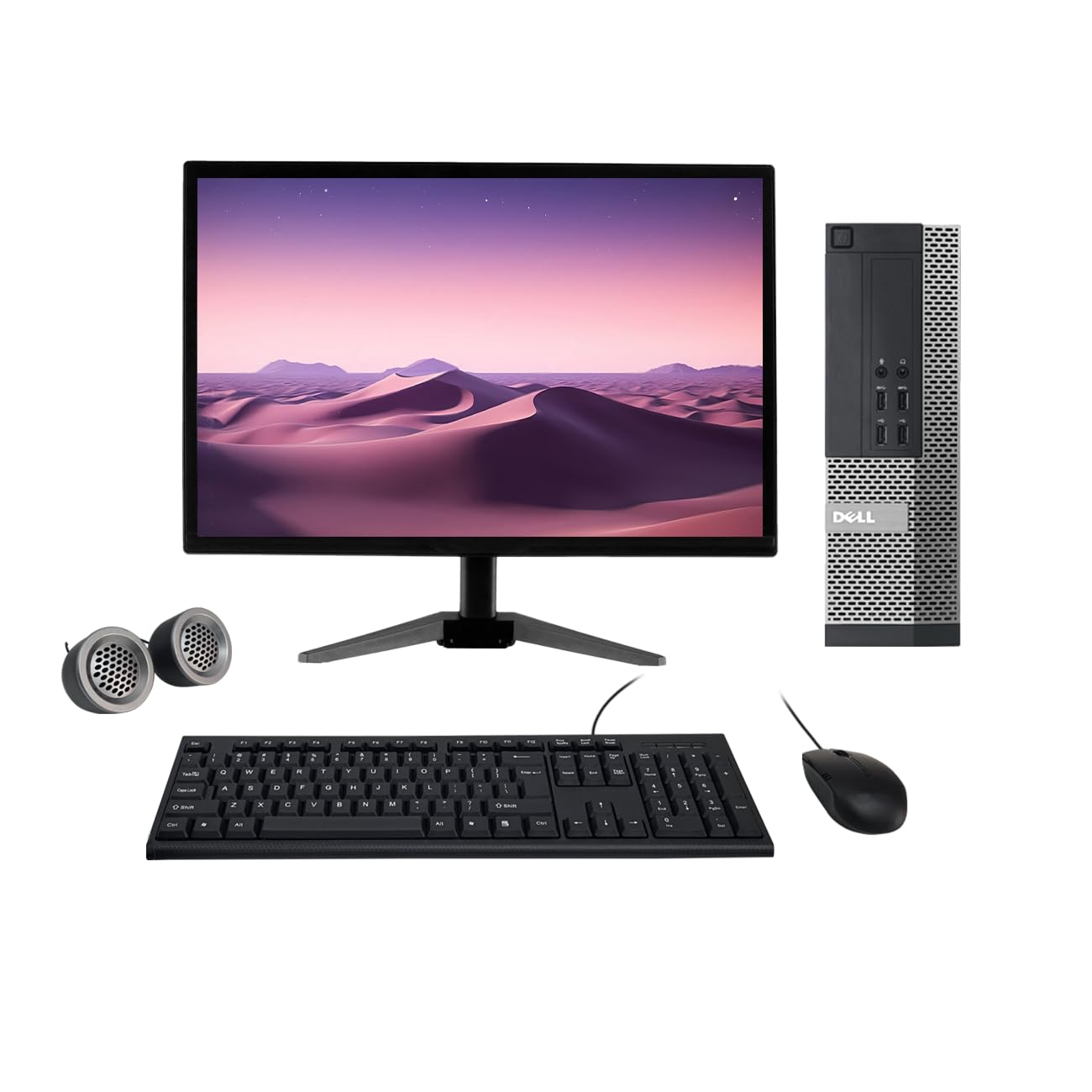 (Refurbished) Dell Optiplex 19" HD All-in-One Desktop Computer Set (Intel i5 3rd Gen| 16 GB RAM| 256 GB SSD| 19" HD LED Monitor| KB & Mouse| Speakers| WiFi| Windows 10 Pro| MS Office)