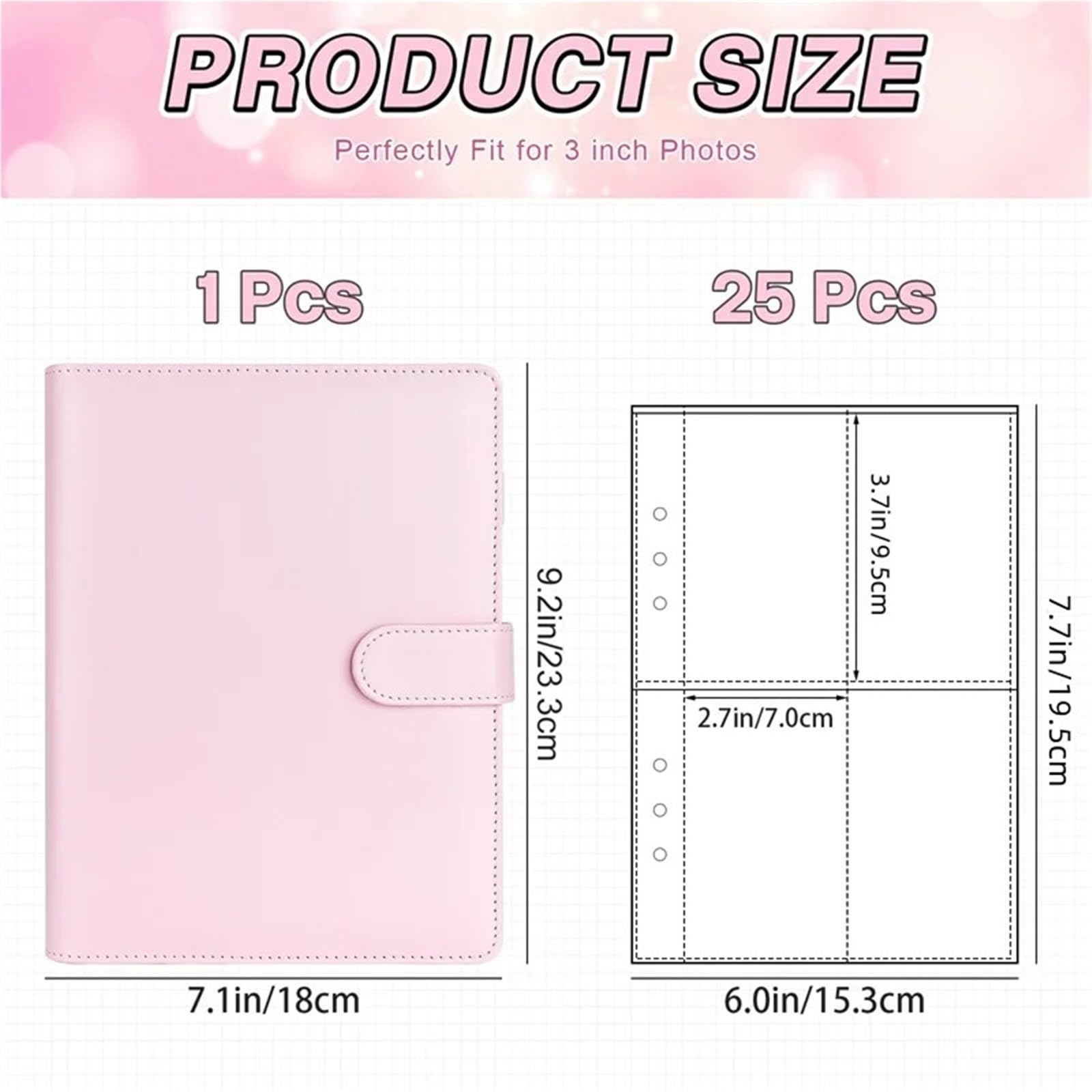 Álbum de fotos A5 de 25 Pas, 4 rejillas por Pa, carpeta de hojas sueltas para tarjetas de ídolos, soporte para tarjetas fotográficas estilo mármol blanco, perfecto para coleccionistas